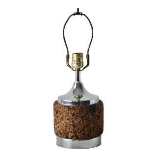 Mid-Century Modern Chrome Cork Sculpted Table Lamp For Sale