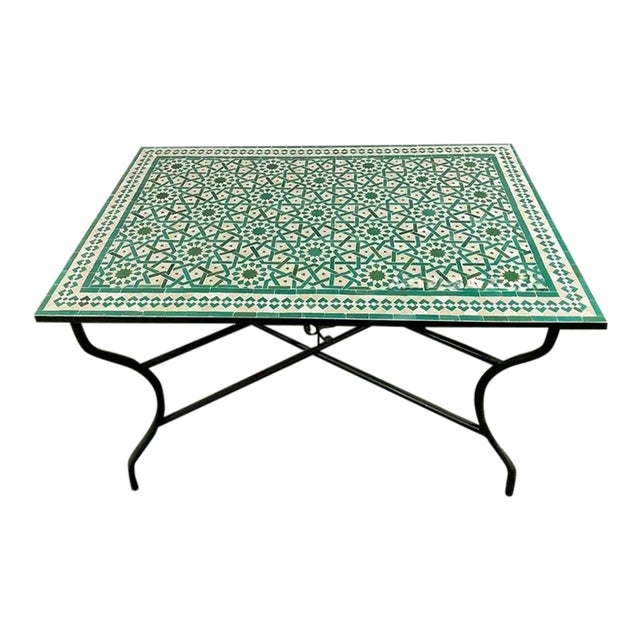 Green Centre Table Moroccan Mosaic Art Work For Sale