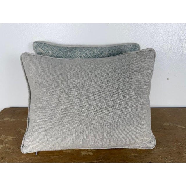 Textile Petite Pair of Printed Linen Pillows With Belgian Linen Backs For Sale - Image 7 of 7