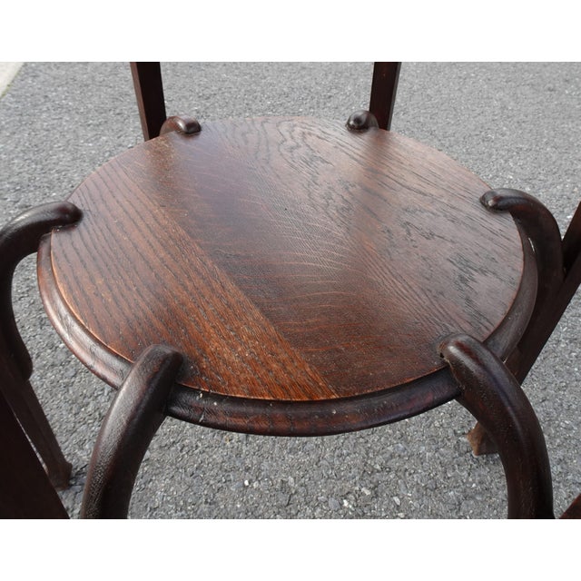 Antique Round Oak Side Table with Lattice Work, 1890s For Sale - Image 17 of 18