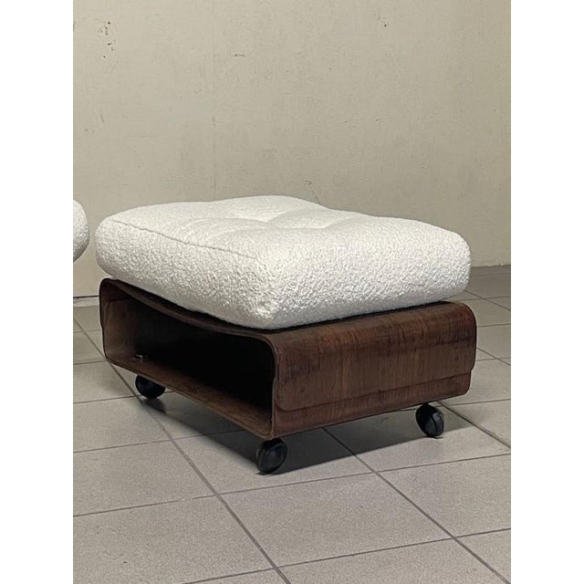 Brown Model 401 Armchair with Footrest by Menilio Taro for Cinova, 1964 For Sale - Image 8 of 18