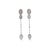 Modern 14k White Gold Oval 1 Carat Diamond Cluster Drop Dangle Earrings - 2 Pieces For Sale - Image 3 of 4