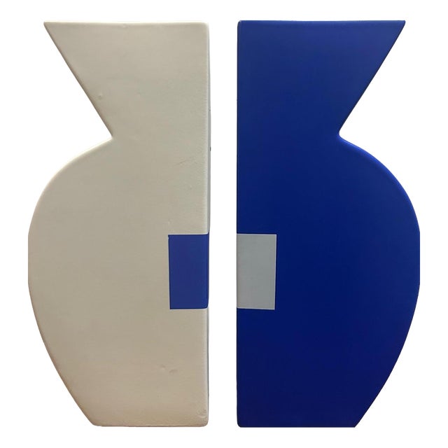 Postmodern Ceramic Vases, 1980s, Set of 2 For Sale
