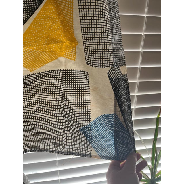 1980s VTG 80s Marimekko Sine Geometric Cafe Curtain Panels 27x38 Memphis Dan River Set For Sale - Image 5 of 8
