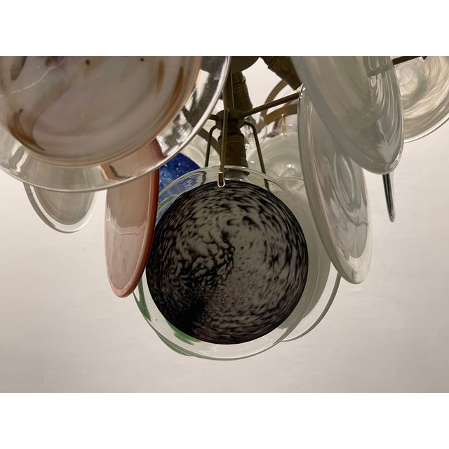Space Age Murano Glass Disc Chandelier, 1970s For Sale - Image 10 of 12