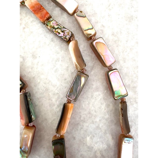 Contemporary Vintage Abalone Shell Beaded Necklace For Sale - Image 3 of 3