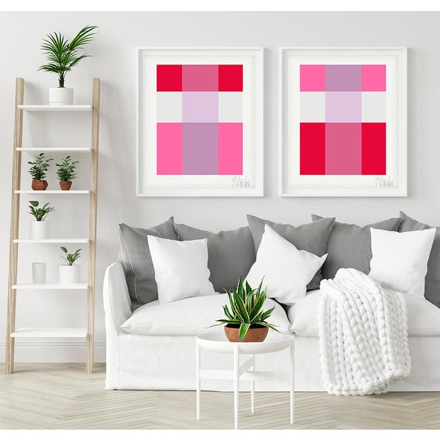 "Lavender Through Pink Over Red" by Liz Roache (Purple, red and pink) This Modern, Mid Century, Contemporary Fine Art...
