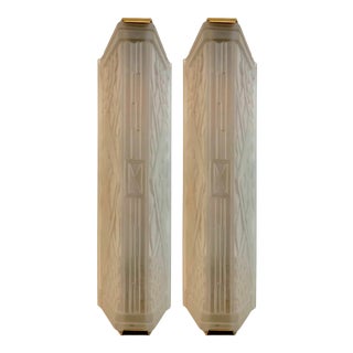 French Art Deco Geometric Wall Sconces - a Pair For Sale