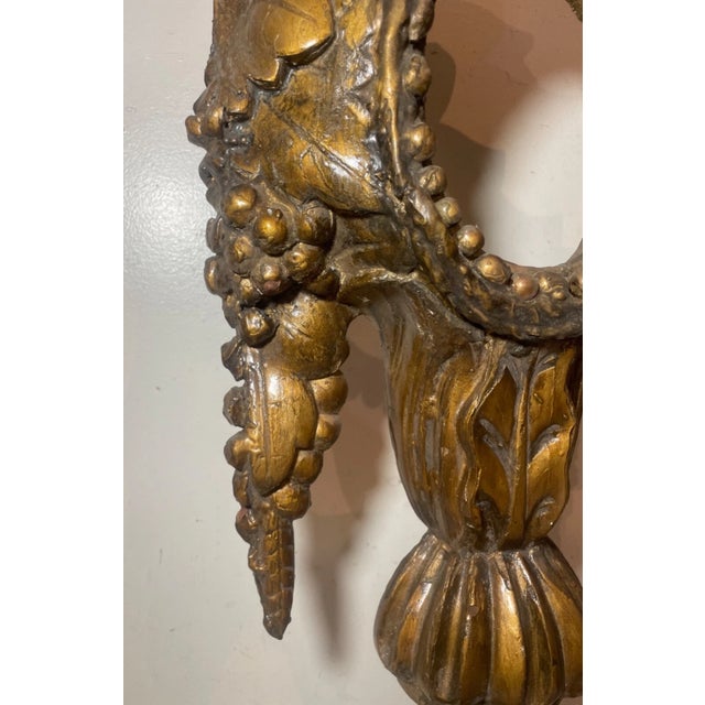 Large Antique 1600's Hand Carved Gilt-Wooden Religious Relic Stand Sculpture Art For Sale - Image 9 of 14