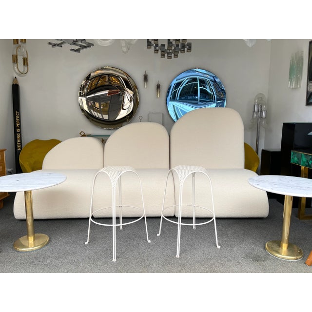 1950s Maurizio Tempestini Perforated Metal Counter Stools - a Pair For Sale - Image 6 of 13