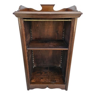 Antique Wooden Open Bookcase - Adjustable Shelf For Sale