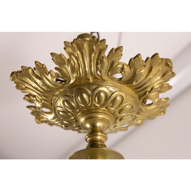 Gold Art Deco Ceiling Lamp from Noverdy, France, 1925 For Sale - Image 8 of 9