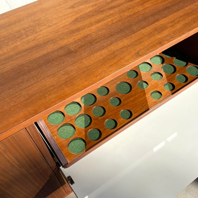 1950s Mid Century Modern Diamond Front Dry Bar For Sale - Image 11 of 12