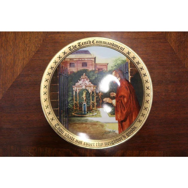 Metal Mary Mayo 10 Commandments 24k Gold Decorative Plates Set of 13 For Sale - Image 7 of 13