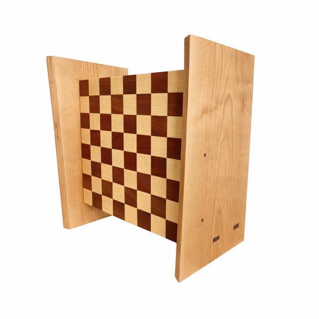 Handmade Chessboard with Chess Pieces by Giuseppe Deepak Benti, Set of 33 For Sale - Image 3 of 7