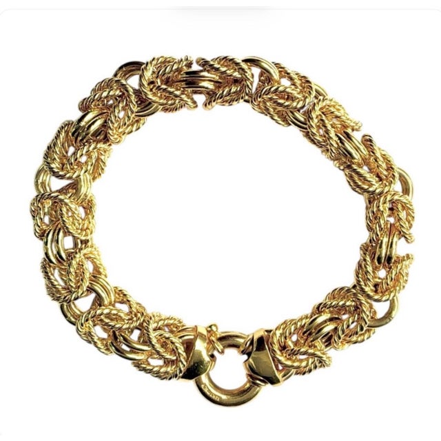 Vintage Italian 14k Gold Woven Link Necklace and Bracelet Set For Sale - Image 15 of 18