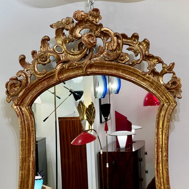 18th Century 18th Century Fine Pair of Baroque Giltwood Mirrors For Sale - Image 5 of 18