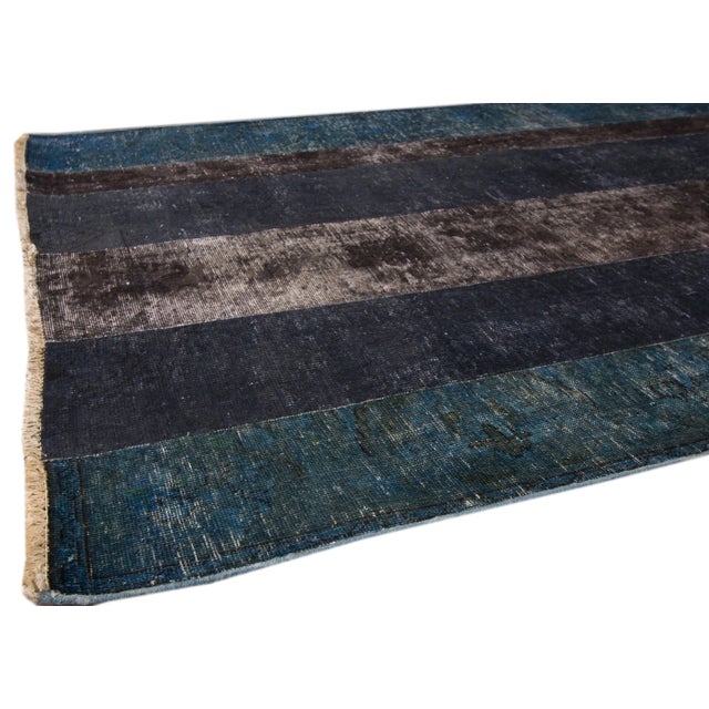 Vintage Persian Overdyed Handmade Multicolor Geometric Wool Runner For Sale In New York - Image 6 of 8