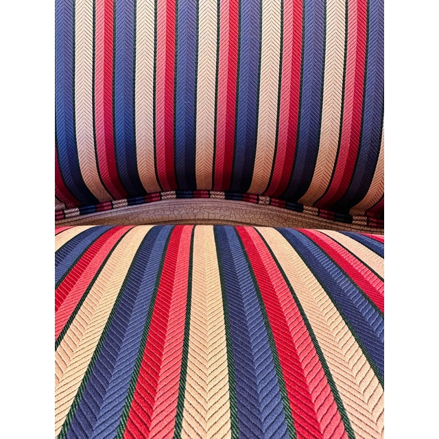 French Mid 20th Century Drexel Heritage Louis XV Upholstered Bergere Chair For Sale - Image 3 of 11