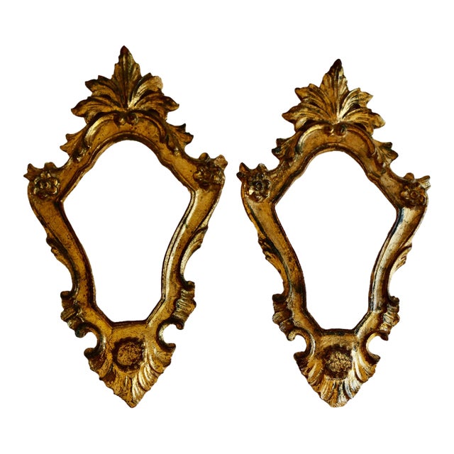 Vintage Florentine Hand Carved Giltwood Frames (A Pair) For Sale