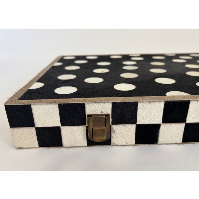 MacKenzie-Childs Cowhide Backgammon Set For Sale - Image 9 of 11