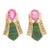 Late 20th Century Pair of Pink Sapphire, Opal Doublet and Diamond Earrings For Sale
