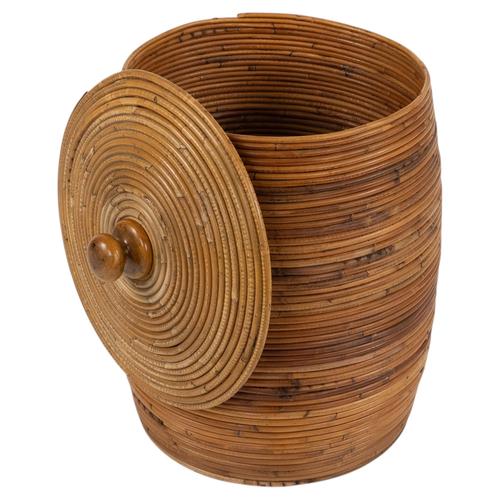 Mid-Century Modern Bamboo and Rattan Basket, Italy, 1970s For Sale - Image 13 of 13