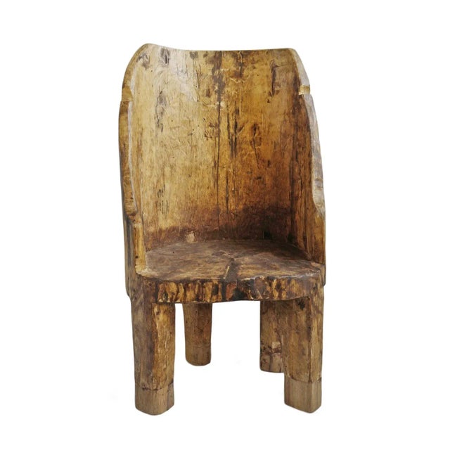 Mid 20th Century Mid 20th Century Vintage Naga Carved Wood Tribe Chair For Sale - Image 5 of 5