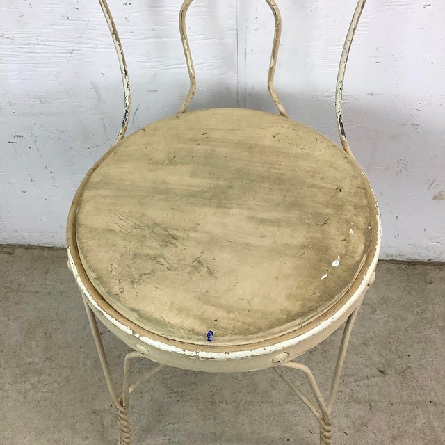 Metal Vintage Wrought Iron Ice Cream Parlor Chair For Sale - Image 7 of 12