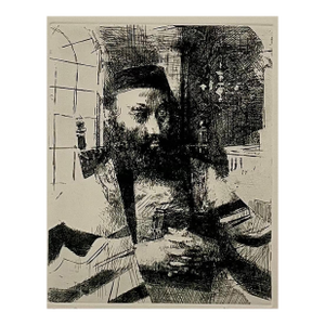 Jack Levine, Jack Levine Modernist Wpa Artist Ashkenazi Rabbi Etching Judaica Jewish Print