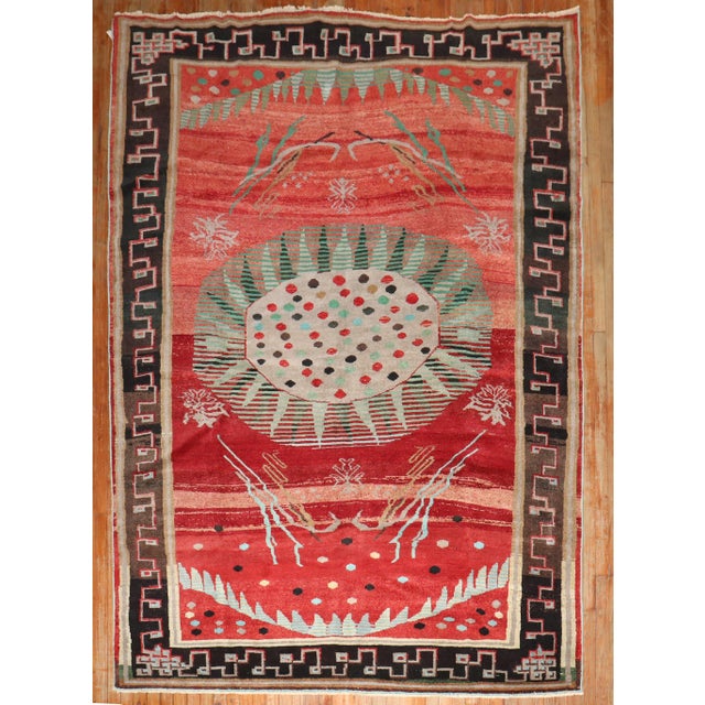 Asian Antique Zabihi Collection Dramatic Antique Anatolian Rug - 6'10" x 9'7" For Sale - Image 3 of 12