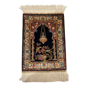 1970s Vintage Ozipek Silk Hereke Textile Art - Mihrab Design