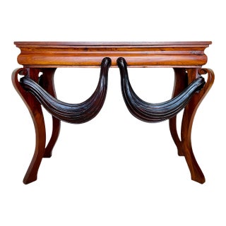 Vintage Carved Swag Wood Console Table For Sale