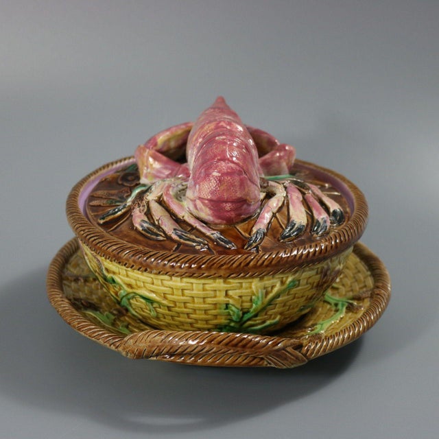 George Jones Majolica Lobster Dish For Sale - Image 4 of 18