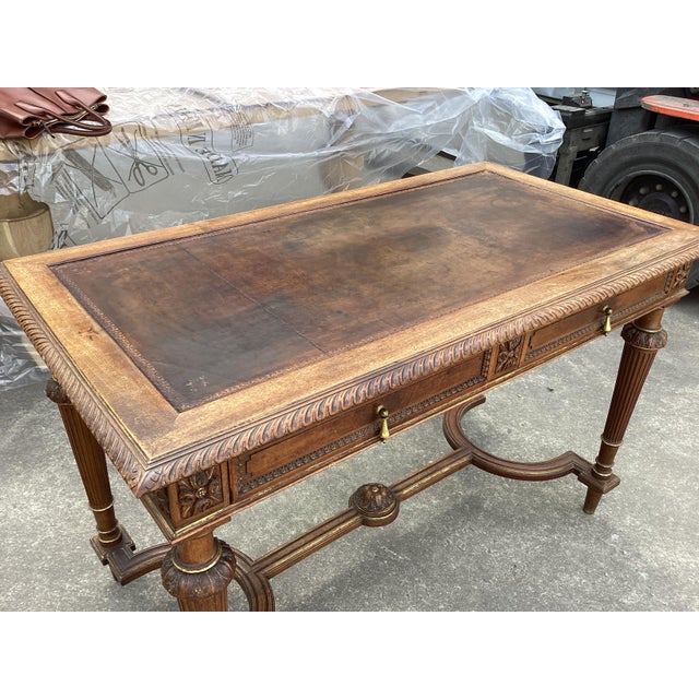 French Louis XVI-Style Bureau Plat Desk For Sale - Image 13 of 13