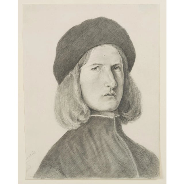 Hermann Kestner (1810 Hannover - 1890 ibid.): Portrait of a Young Man, c. 1830, PencilTechnique: Washed Pencil on...