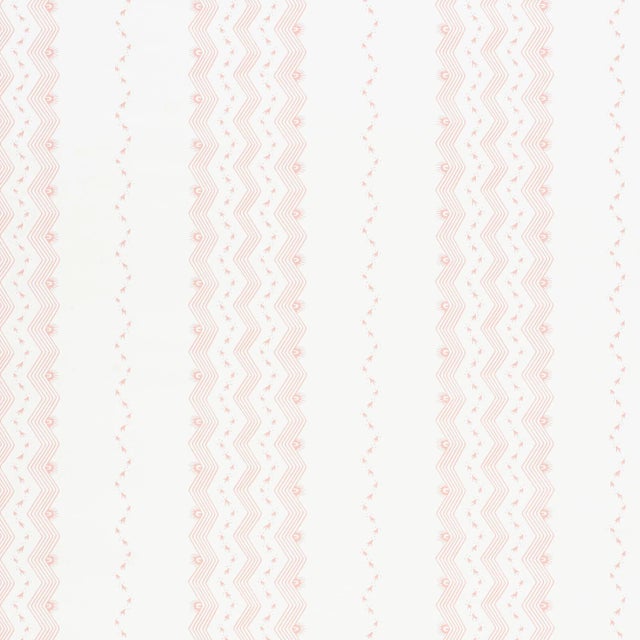 Schumacher Nauset Stripe Wallpaper in Blush For Sale