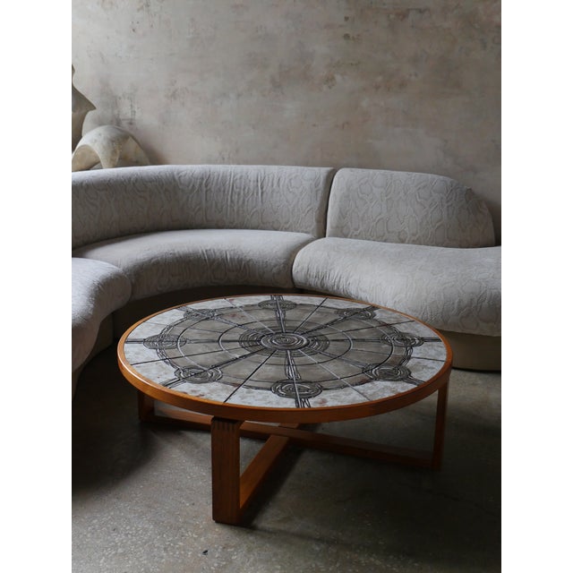 1970s Danish Tile-Top & Teak Brutalist Coffee Table by Trioh Møbelfabrik For Sale In Miami - Image 6 of 10
