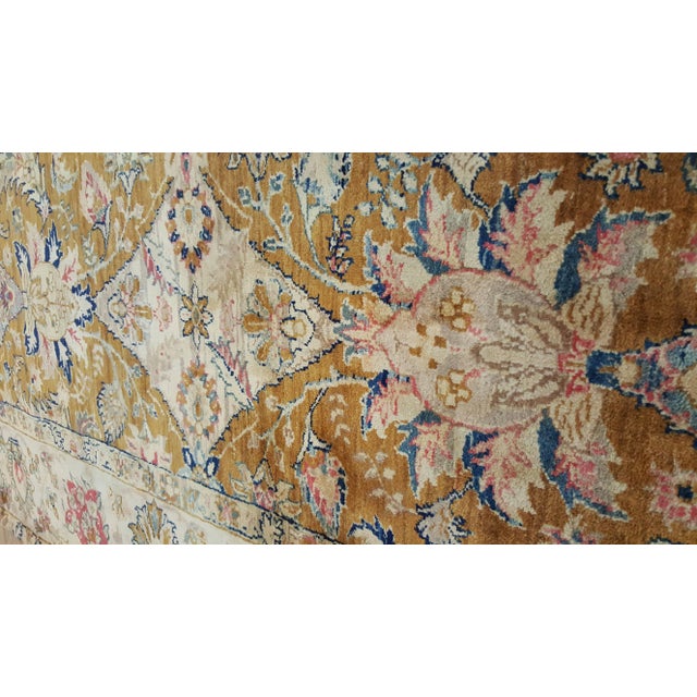 Vintage Indo Tabriz Carpet, Oriental Rug, Handmade, Taupe, Gold, Cream Caramel For Sale - Image 14 of 15