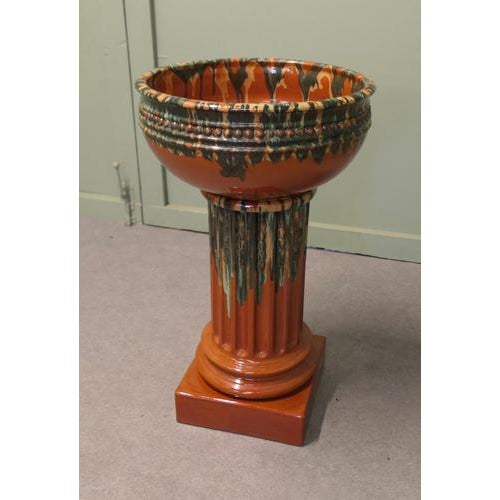 French Glazed Arts and Crafts Terracotta Jardiniere In good condition, with no damage this very arty piece comes into 3...