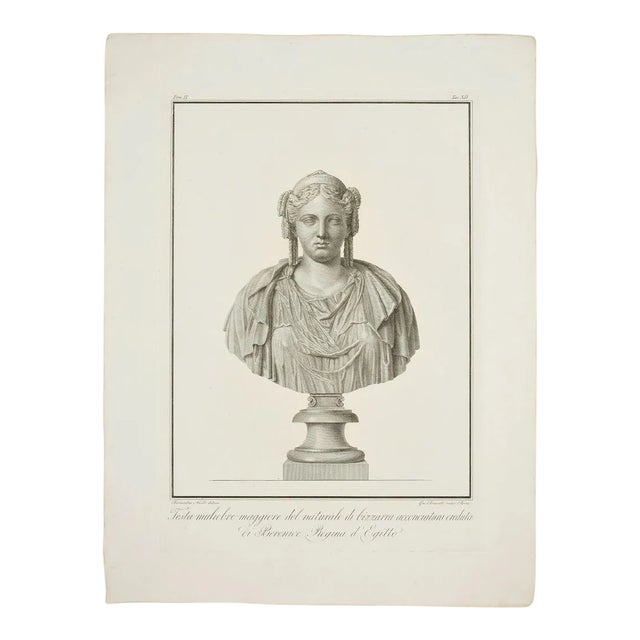 Head of Woman - Original Etching by Giovanni Brunetti da Ravenna 1821 For Sale