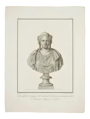 Head of Woman - Original Etching by Giovanni Brunetti da Ravenna 1821