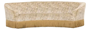 French Napoleon III Style Curved Sofa in Floral Jacquard Velvet