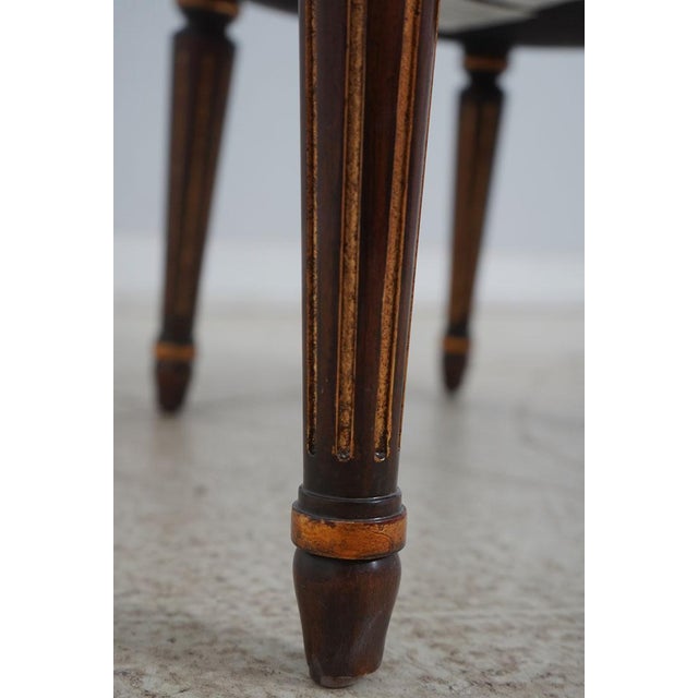 Set of 8 American Made Vintage Louis XVI Round-Back Dining Chairs With Pastel Blue and Gold Fabric by Nancy Corzine Furniture For Sale - Image 11 of 13