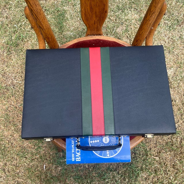 Black Vintage Backgammon Briefcase Gameboard For Sale - Image 8 of 10