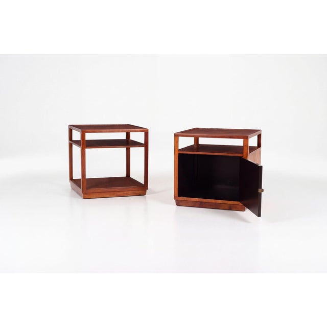 Mid-Century Modern Edward Wormley for Dunbar Pair of Cube End Tables, 1947 For Sale - Image 3 of 13