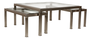 Glass Coffee Nesting Tables from Sovet Italia, Set of 3