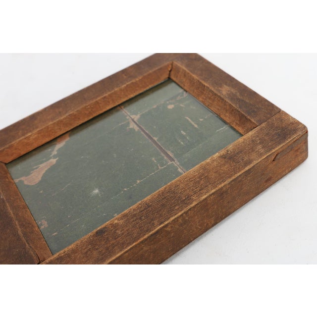 Brown Small Rustic Wooden Photoframe with Glass, France, 1920s For Sale - Image 8 of 14