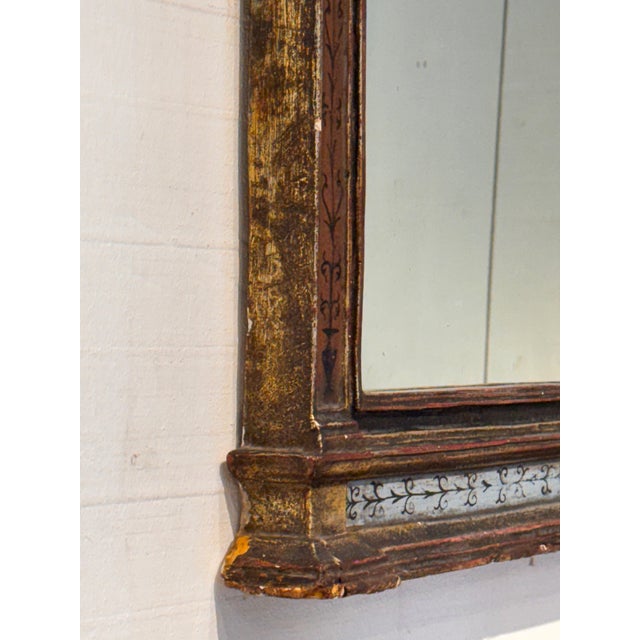 Italian Painted and Parcel Gilt Plaster Mirror For Sale - Image 6 of 8