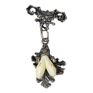 Vintage Bavarian Traditional Costume Jewelry Pin With Hunting Pendant